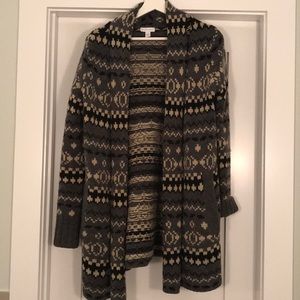 Charter Club Printed Cardigan, Size Medium